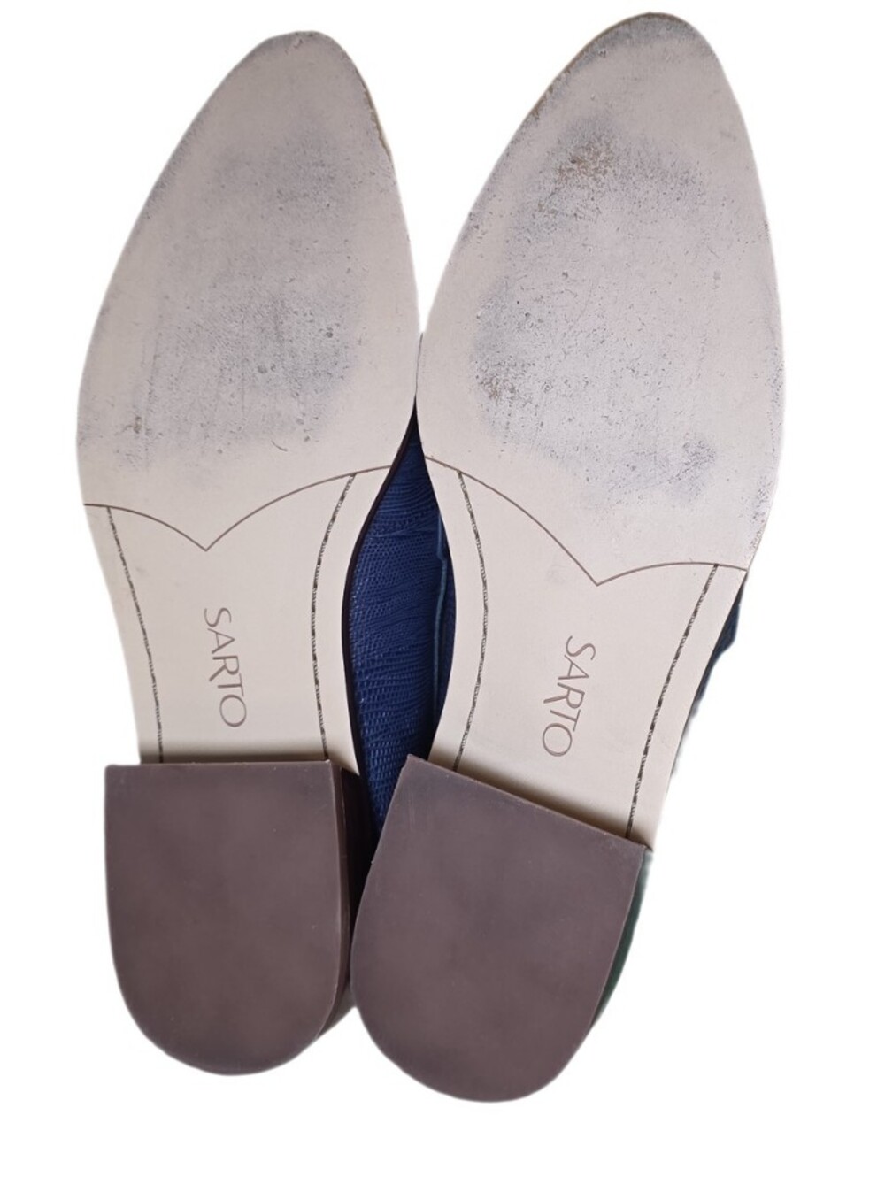SARTO by Franco Sarto Irena Cobalt Blue Lizard Embossed Pointed Toe Leather 9 - Picture 9 of 12